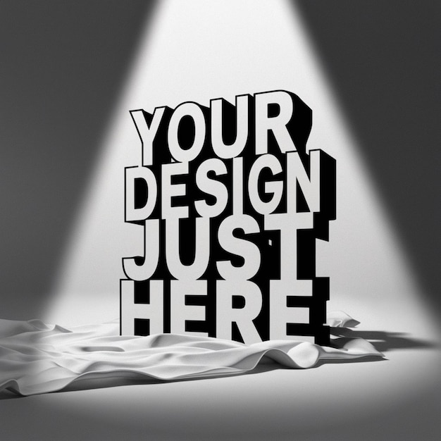 Photo a black background with a white text that says design just here