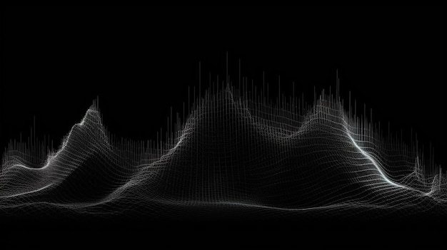 A black background with a white wave and a black backgroundgenerative ai