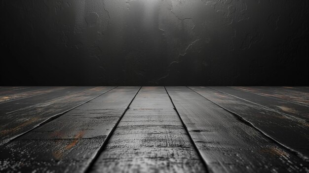 black background with wooden floor ground