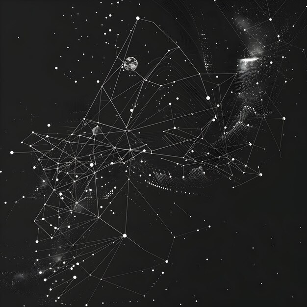 Photo a black background with the words  constellation  on it