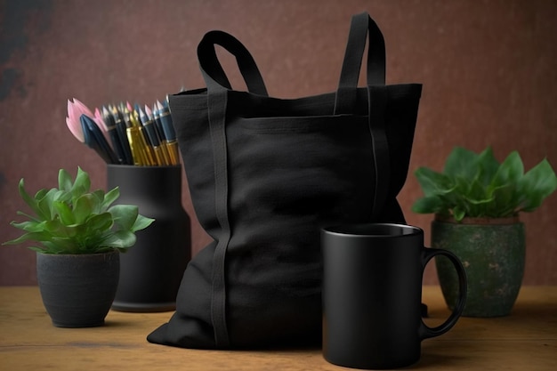 A black bag with a black bag