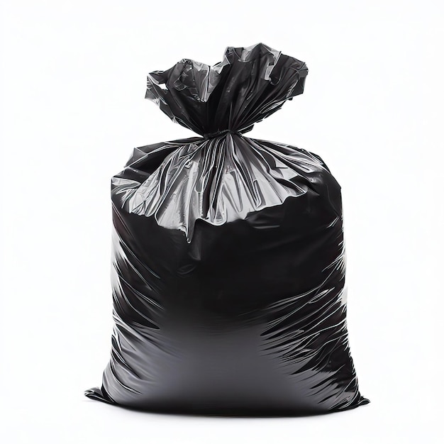 a black bag with a black plastic bag on it