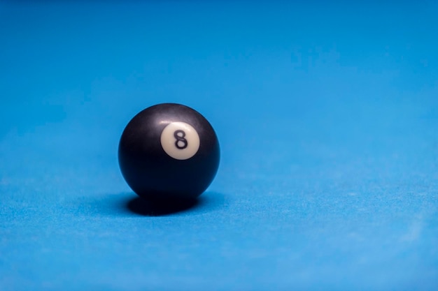 Black ball on pool table