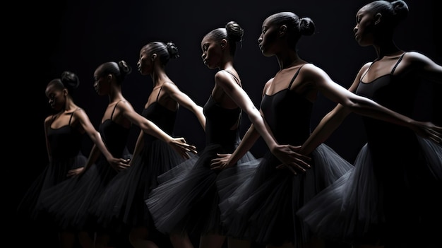 Black ballet dancers challenge stereotypes and shatter barriers with their exceptional talent grace and dedication to their craft Generated by AI