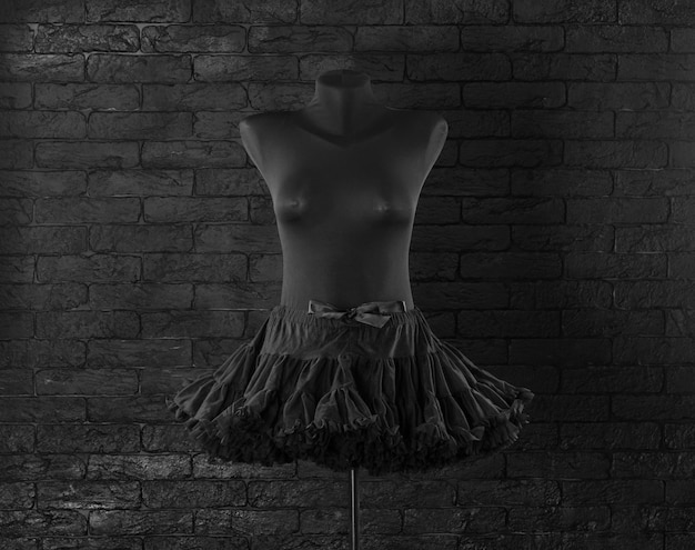 black ballet skirt on a mannequin