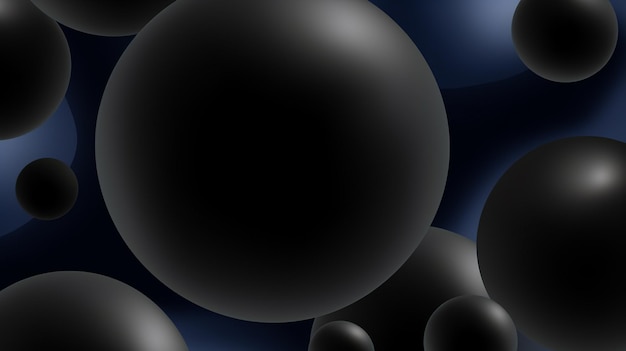 Black balls are shown against a blue background.