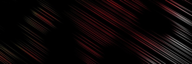 black banner background with red lines