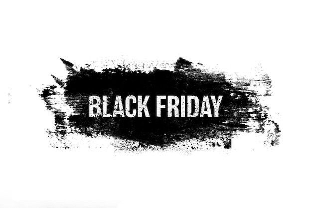 Photo black banner with inscription is isolated on a white background. black friday. seasonal sales. high quality photo