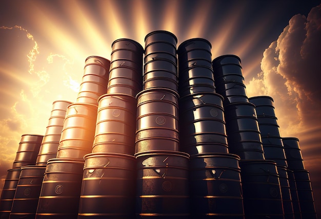 Black barrels illustration Ai genrative