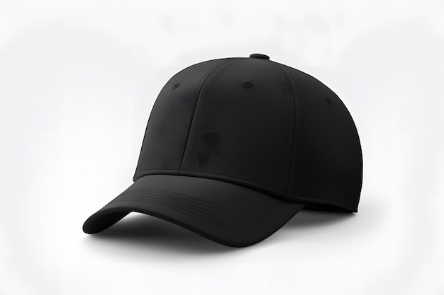 Black baseball cap mock up isolated on grey background