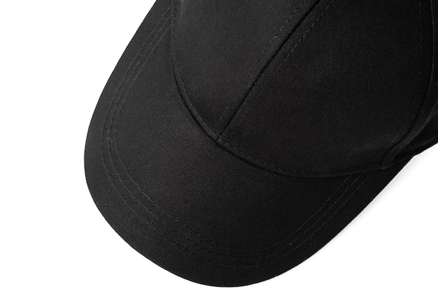 Black baseball cap on white background