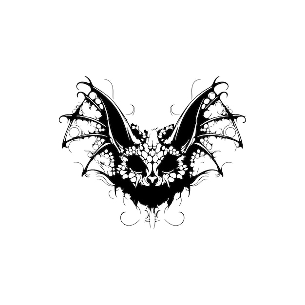 Photo black bat isolated on white halloween vector background night creatures silhouettes of flying bat