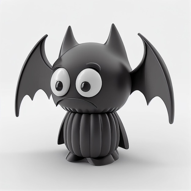 A black bat with two eyes and a black bat on it.