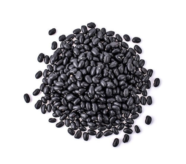 Black bean on white background