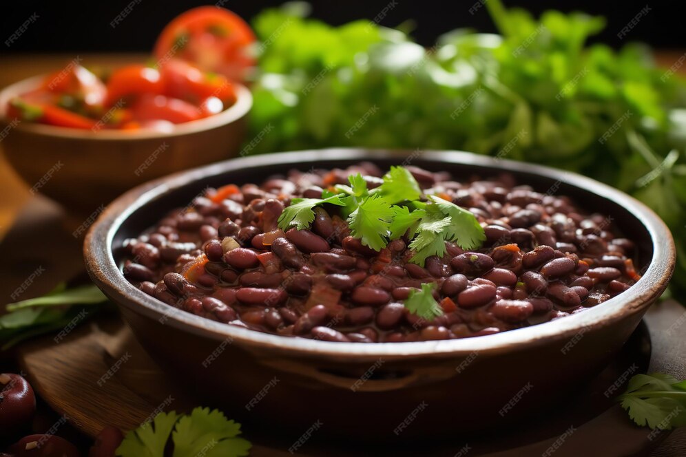 Premium AI Image | Black Beans Dinner Recipe