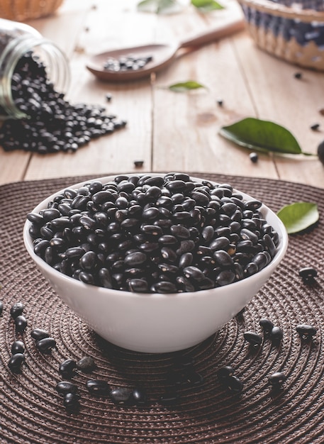 Photo black beans to make feijoada  typical brazilian food