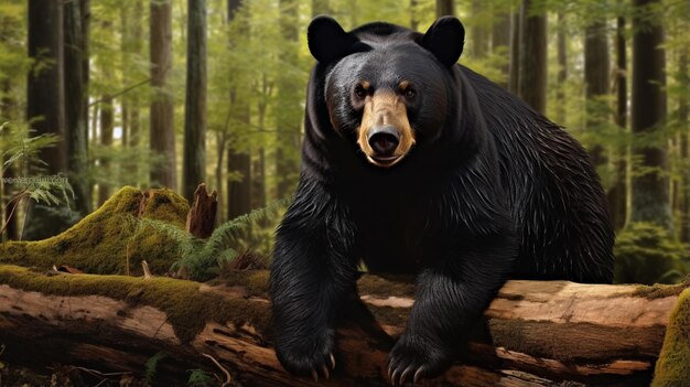 The black bear makes its way through the mountains of Western North Carolina Generative AI