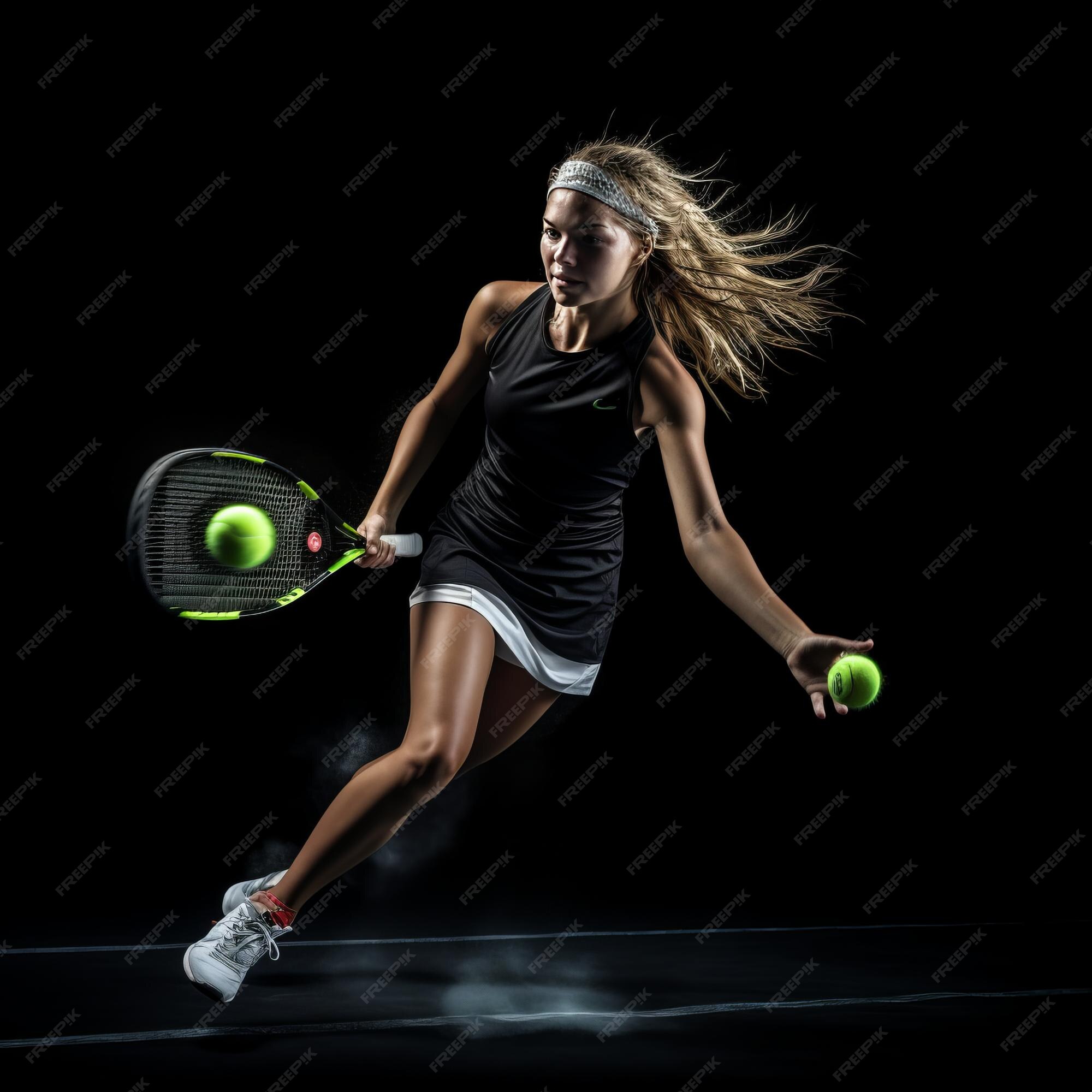 Premium Photo | Black Beauty Iga Swiatek Dominating the Tennis Court 