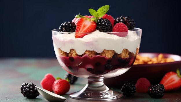 Photo black berry dessert food