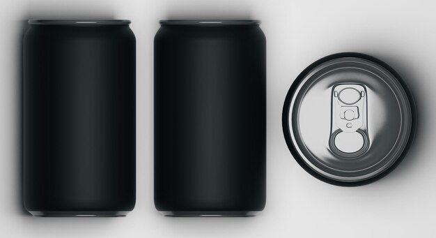 Photo black beverage cans