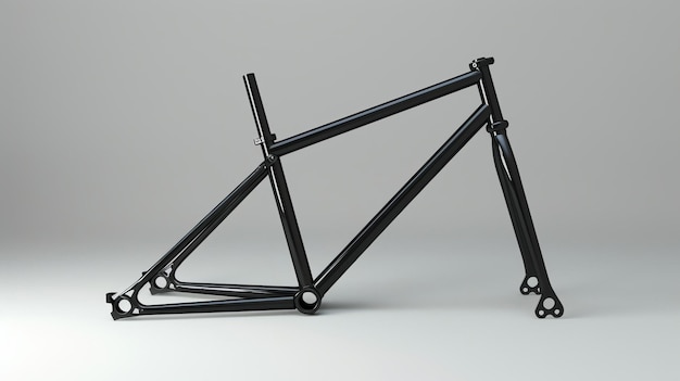 Foto rame di bicicletta nera isolato su sfondo bianco rendering 3d