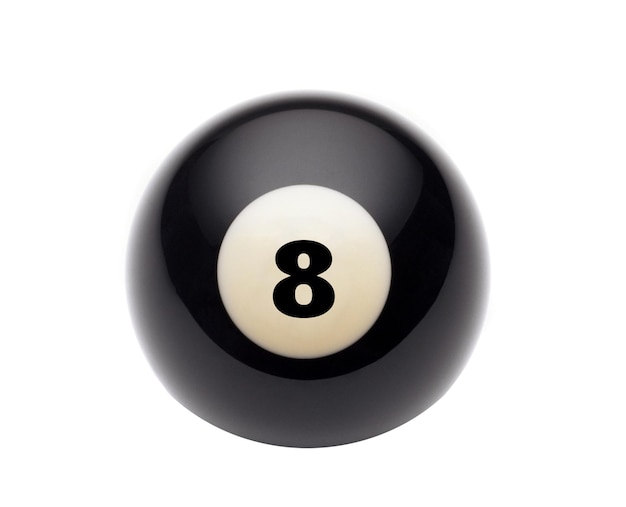 Photo black billiard ball number eight