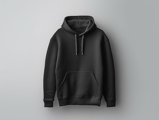 Photo black blank hoodie isolated mockup ai generated