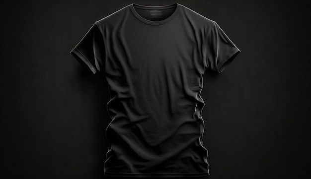 A black blank Tshirt empty text space