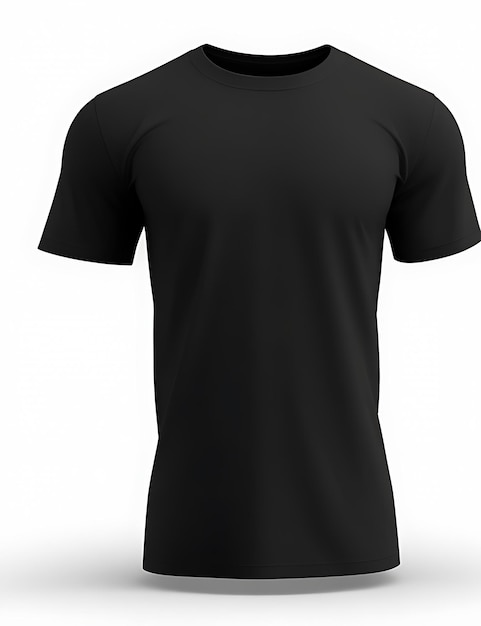 черная пустая футболка с пустым местом для вашего дизайна на белом фоне 3d-рендеринг макета футболки