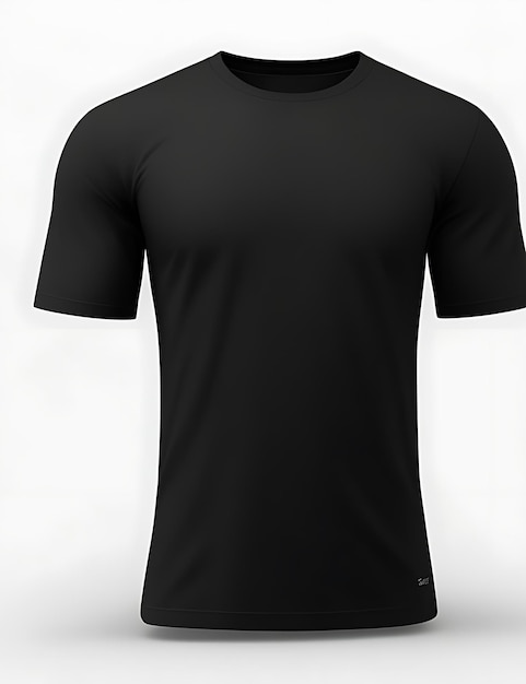 black blank tshirt with empty space for yours design on white background 3d rendering tshirt mockup