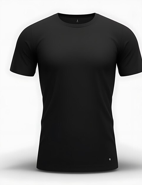 black blank tshirt with empty space for yours design on white background 3d rendering tshirt mockup