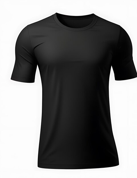 black blank tshirt with empty space for yours design on white background 3d rendering tshirt mockup