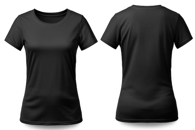 Black blank women t shirt mockup