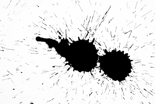 Black blot on a white background Spots of black ink on a piece of paper