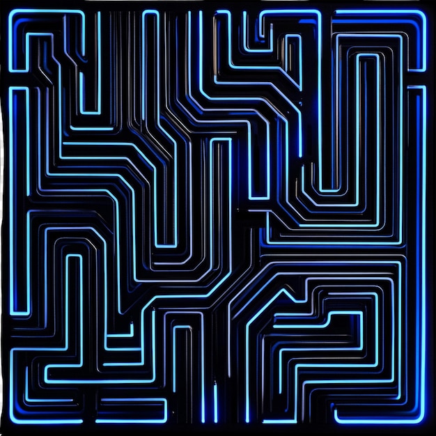 a black and blue box with a blue and green light