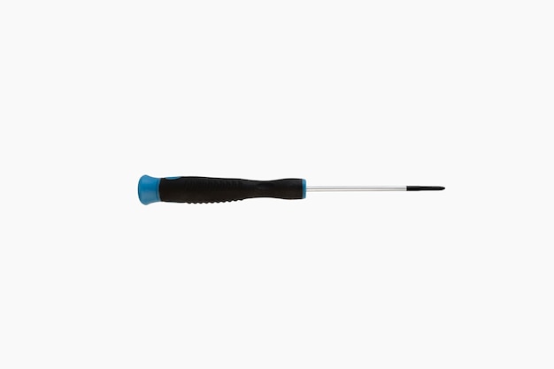 Black and blue cross screwdriver isolated on white background