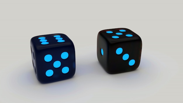 Black & Blue Ludo Dice