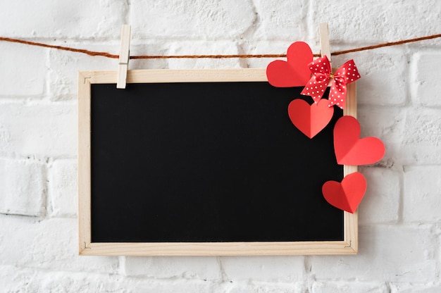 Black board heart decoration design