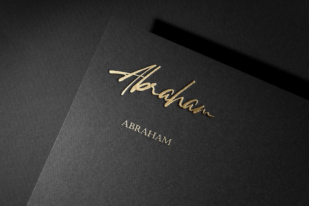 A black book with the word abraham written on it