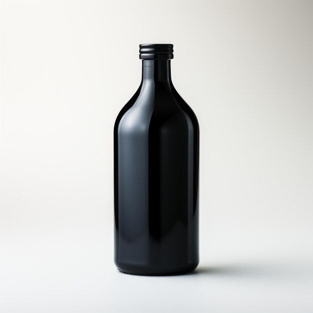 black bottle isolated on white