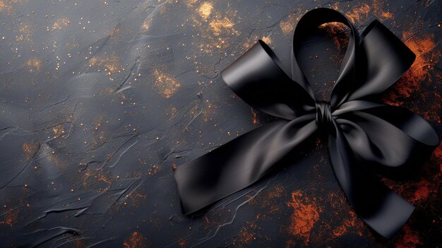 Black Bow on Dark Background