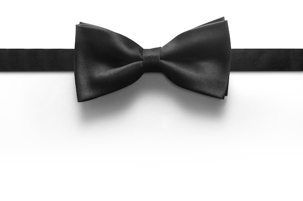 Фото Черный галстук-бабочка, изолированные на белом фоне