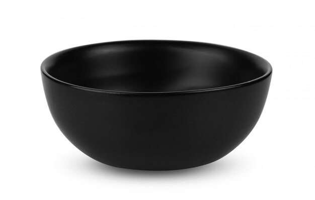 Black bowl isolated on white