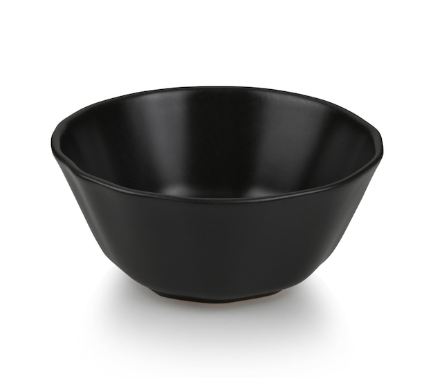 Photo black bowl on white background