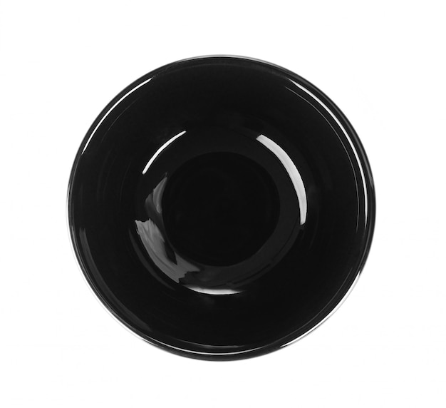 Photo black bowl on white space