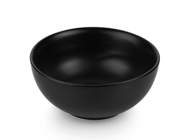 Black bowl on white wall