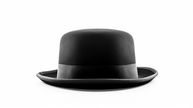 Black bowler hat isolated on white background Generative Ai