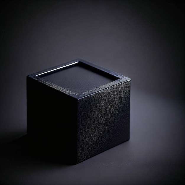 Photo black box on light background