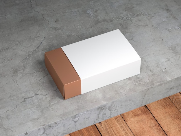 Black Box Mockup on concrete, 3d rendering