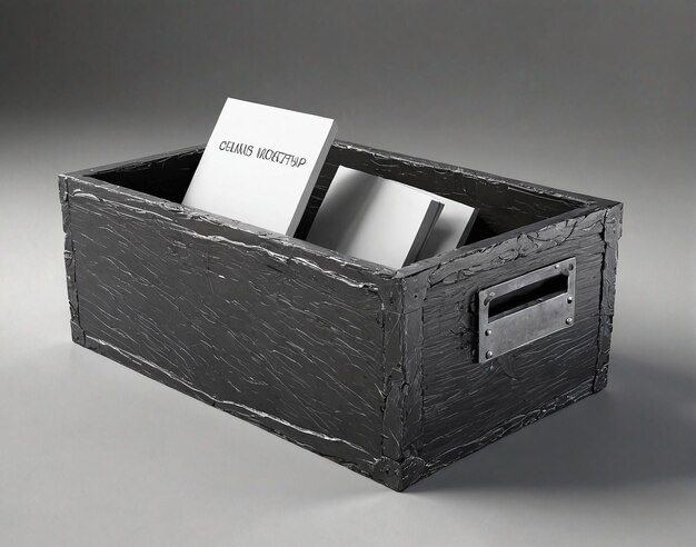 a black box with a note and a note card